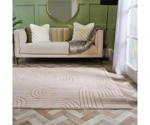 OHS Arches Tufted Rugs Living Room, Soft Fluffy Rugs for Bedroom Home Decorative Modern Hallway Runner Rug Non Slip Small Rug Floor Carpet, Mink - 80 x 150cm