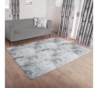 OHS Area Rug For Living Room, Soft Durable Neutral Grey Marble Print Design Luxurious Decorative Non-Slip Low Pile Floor Rug For Office & Kitchen Large Rug, 160x230cm