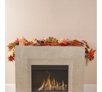OHS Artificial Decorative Garland Fireplace Door Wall, Autumn, Brown - One Size
