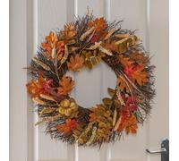 OHS Artificial Flower Wreath Door Wall Home Party Table Decorations Winter Spring in Burnt Orange OHS Burnt Orange