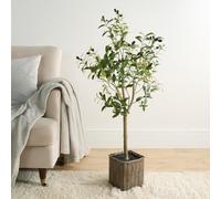OHS Artificial Olive Tree Lifelike Olive Leaves Large Artificial Tree in Pot Faux Plant for Outdoor Indoor Decorative Fake Plant for Home Office Living Room Garden, 110 x 45