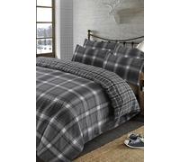 OHS Aspen 100% Brushed Cotton Duvet Cover with Pillowcase in Grey | Size: Single OHS Grey Single