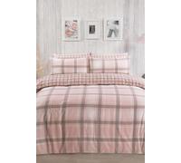 OHS Aspen 100% Brushed Cotton Duvet Cover with Pillowcase in Light Pink | Size: Double OHS Light Pink Double
