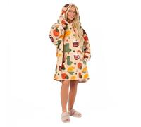 OHS Autumn Blanket Hoodie Burnt Orange, Sherpa Fleece Winter Christmas Snuggle Hoodie Warm Soft Fluffy Wearable Hoodie Blanket for Women, One Size