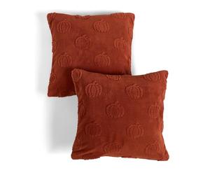 OHS Autumn Cushion Covers 45 x 45 Set of 2, Halloween Decor Tufted Pumpkin Cushions Square Soft Comfy Throw Pillow Covers with Invisible Zipper for Bedroom Living Room Thanksgiving Decor, Rust