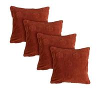 OHS Autumn Cushion Covers Tufted Pumpkin, Soft Decorative Halloween Square Throw Pillow Covers Pack of 4 with Invisible Zipper for Sofa Bedroom Living Room 45 x 45cm, Rust