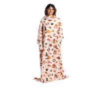 OHS Autumn Gonk Blanket with Sleeves, Gifts for Women Super Soft Polar Fleece Cosy Warm Pumpkin Wearable Blanket Oversized Sleeves Blankets for Adult Women Men, Natural - 135 x 160cm