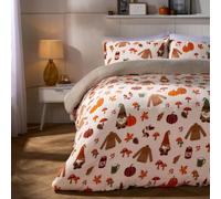 OHS Autumn Gonk Sherpa Fleece Warm Duvet Cover Bedding Set, Double