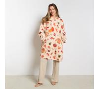 OHS Autumn Pumpkin Hoodie Blanket Fleece Wearable Throw Oversized in Beige OHS Beige One Size