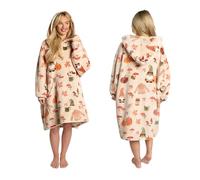 OHS Autumnal Blanket Hoodies, Soft Wearable Hoodies for Halloween Winter Fluffy Sherpa Reverse Halloween Hoodie Blanket - Burnt Orange, Grey
