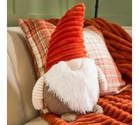 OHS Autumnal Gonk Shaped Throw Pillow Scatter Cushion Soft Cosy Plush Pillow Seat Cushion Decorative Support Cushions for Bedroom Living Room Sofa, Rust/Beige - 25cm