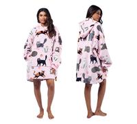 OHS Autumnal Hoodie Blankets Printed Cute Designs Oversized Feel | Hoodie Blanket Women Wearable Hoodies for Halloween Winter Fluffy Sherpa Reverse