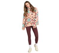 OHS Aztec Print Half Zip Fleece Women Teddy Fleece Top Womens Jacket, Beige