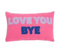 OHS Back Support Scatter Cushions Love You Bye Slogan Novelty Cushions Boucle Throw Pillow for Sofa Bed Cute Room Decor Christmas Pillow Decorative Cuddle Cushion, Pink/Blue - 30 x 50cm