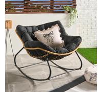 Ohs Bali Garden Rocking Chair Outdoor Metal Frame Chairs With Cushion
