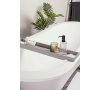 OHS Bamboo Bath Tray Storage Bathtub Rack Caddy in Dark Grey OHS Dark Grey