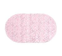 OHS Bath Mat Non Slip Anti Mould Pink, Long Shower Mat with Suction Cups Flexible Oval PVC Bathtub Mats Shower Mats for Inside Shower Bathtub Adults Elderly Kids - 70cm x 35cm