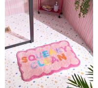 OHS Bath Mat Non Slip Rug Shower Textured Shaggy Bathroom Squeaky Clean in Pink OHS Pink