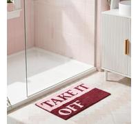 OHS Bath Mat Tufted Take it Off Bathroom Mat 45 x 75cm, Pink/Burgundy | Shower Mat Super Soft Absorbent Quick Drying Non Slip Bath Mat Machine Washable Bath Rug Bathroom Accessories