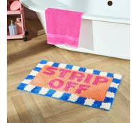 OHS Bath Mats for Bathroom, Soft Absorbent Non-Slip Bathroom Mat Strip Off Print Decorative Tufted Bath Mat Machine Washable Quick Dry Shower Rug Foot Mats, Multi - 45 x 75cm