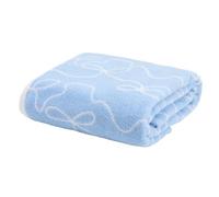 OHS Bath Towel Bows Print, Quick Drying Towel - Blue, 1pc | Large 100% Cotton Absorbent Towels for Bathroom Hotel Gym Hotel Quality Skin Friendly Soft Cotton Towels: 70 x 115cm