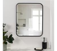 OHS Bathroom Mirror Metal Framed Vanity Wall Mounted Home Decor - Black
