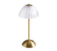 OHS Battery Operated Lamp, Rechargeable USB Cordless Table Lamp Decorative Portable LED Light Bedside Table Lamps for Bedroom Living Room Home Office, Clear/Gold