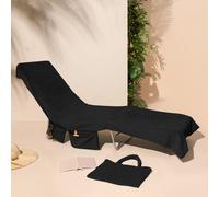 OHS Beach Towel Bag Microfiber Quick Dry Absorbent Bath Large Travel Spa in Black OHS Black