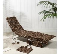 OHS Beach Towel Bag Microfiber Quick Dry Absorbent Soft Large Travel, Leopard