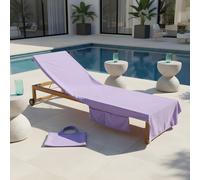 OHS Beach Towel Bag Microfibre Quick Dry Absorbent Bath Large Travel Spa in Lilac OHS Lilac