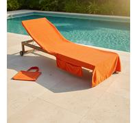 OHS Beach Towel Bag Microfibre Quick Dry Absorbent Bath Large Travel Spa in Orange OHS Orange
