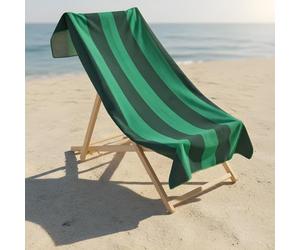 OHS Beach Towels for Adults Vertical Stripe, Super Soft Quick Dry Sand Free Microfibre Towel Large Lightweight Compact Pool Summer Essentials Travel Towel, Dark Green - 71 x 152cm