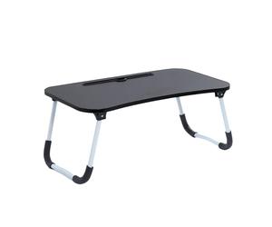 OHS Bed Laptop Tray, Adjustable Laptop Stand for Bed & Sofa with Foldable Legs Laptop Table For Working From Home Portable & Sturdy Breakfast Desk Stand, Black - 60 x 35 x 26cm