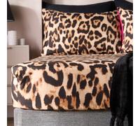 OHS Bedding King Size Fitted Sheets Leopard Print, Easy Care Soft Microfibre Fabric Deep Pocket 25cm Shrinkage and Fade Resistant Bed Sheet, Natural - 150 x 200cm