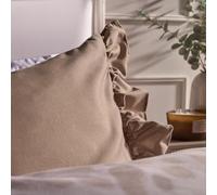 OHS Bedding Pillow Cases 2 Pack, Soft Microfibre Pillowcases with Frill Edge Comfy Hotel Quality Wrinkle & Fade Resistant Bed Pillow Cases with Envelope Closure, Natural - 50 x 75cm