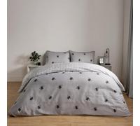 OHS Bee Striped Duvet Cover Reversible Bedding Set, Grey - King