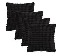OHS Black Cushion Covers Bobble Textured Pillow Covers Pack of 4 with Invisible Zipper, Soft Luxurious Bobble Textured Design For Bed Couch Livingroom, 45x45cm