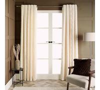 OHS Blackout Curtains for Living Room 2 Panels, Super Soft Decorative Cable Knit Thermal Insulated Bedroom Curtains Energy Saving Eyelet Curtains 66" x 90", Cream