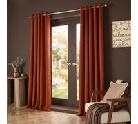 OHS Blackout Eyelet Curtains 46" x 72" Thermal Lined 2 Panels, Rust
