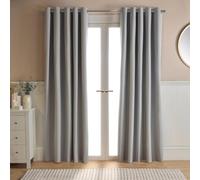 OHS Blackout Eyelet Curtains for Bedroom, Decorative Soft Woven Texture Lined Curtains for Living Room Modern Thermal Insulated Eyelet Blackout Curtain 2 Panels 66" x 72" - Silver