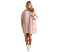 OHS Blush Pink Cardigan Women, Super Soft Warm Teddy Fleece Jacket Women Wrap Style Long Sleeve Womens Fleece with Pockets Cardigan Coat for Casual Wear or Lounging, L/XL