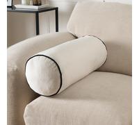 OHS Bolster Cushion Matte Velvet Filled Bedroom Sofa Plump Decorative Scatter Pillow in Cream OHS Cream