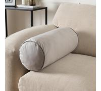 OHS Bolster Cushion Matte Velvet Filled Bedroom Sofa Plump Decorative Scatter Pillow in Light Grey OHS Light Grey
