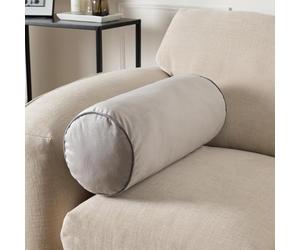 OHS Bolster Pillow Matte Velvet Cylinder Pillow, Soft Cosy Neck Roll Pillows for Armrest & Head Support Yoga Side Sleeper Bolster Cushions for Sofa Bed, Grey/Charcoal - 46 x 20cm