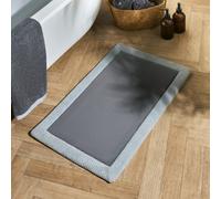 OHS Border Trim Bath Mat Non Slip Shower Rug in Charcoal OHS Charcoal
