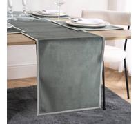 OHS Border Trim Piped Matte Velvet Table Runner Décor in Charcoal OHS Charcoal