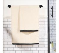 OHS Border Trim Premium Cotton Bath Towel Sheet Soft Absorbent - Cream