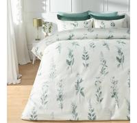 OHS Botanics Embossed Bedding Set Waffle Duvet Cover with Pillowcase in Pale Green | Size: King OHS Pale Green King