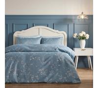 OHS Botanics Embossed Waffle Duvet Cover Set with Pillowcase in Blue | Size: King OHS Blue King