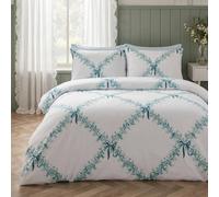 OHS Botanics Embossed Waffle Duvet Cover Set with Pillowcase in Ivory | Size: King OHS Ivory King